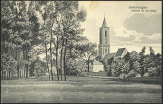 16716 Gezicht op Amerongen, met de toren van de Ned. Herv. Andrieskerk.